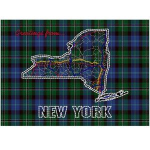 New York Tartan Map Art Print